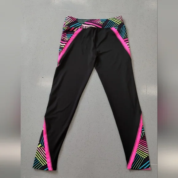 •Justice Active Colorful Retro Stripe Full Length Dri Fit Leggings Size Girl 18 - Picture 4 of 11